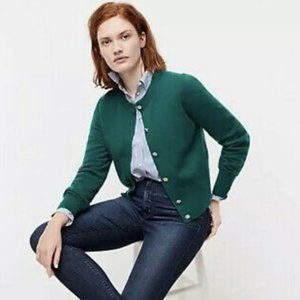 J Crew Everyday Cashmere Cardigan Jeweled Green